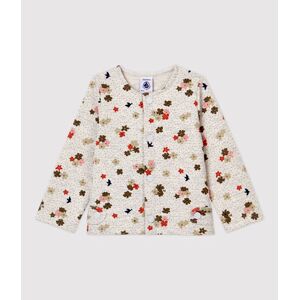 Petit Bateau Cardigan en coton bebe. Beige Montelimar/Blanc Multico 6M