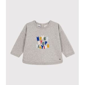 Petit Bateau Sweatshirt en molleton bebe Gris Chaton Chine 12M