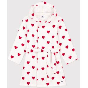 Petit Bateau Peignoir c?ur en eponge enfant Blanc Marshmallow/Rouge Terkuit 6/8A