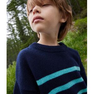 Petit Bateau Pull raye en laine et coton enfant fille / garcon Smoking/ Azul 5A