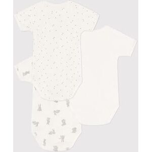 Petit Bateau Lot de 3 bodies croises manches courtes lapins en coton Variante 1 3M