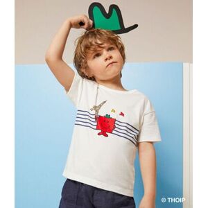 Petit Bateau Tee-shirt Monsieur Madame en coton enfant Blanc Marshmallow 10A