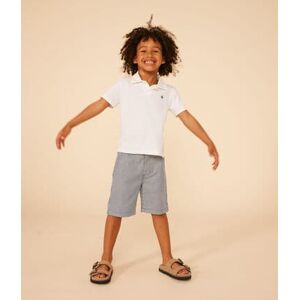 Petit Bateau Bermuda en toile de coton raye enfant garcon Bleu Medieval/Blanc Marshmallow 4A