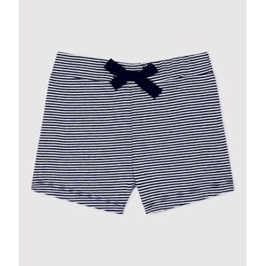 Petit Bateau Short raye milleraies en coton bio bebe Bleu Smoking/Blanc Marshmallow 6M