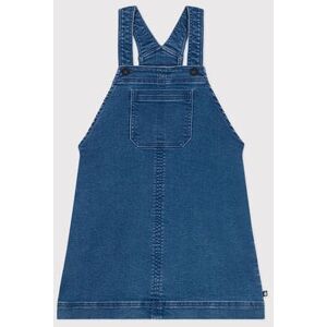 Petit Bateau Robe salopette en denim effet molleton enfant fille Bleu Delave 5A