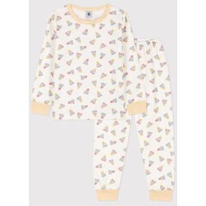 Petit Bateau Pyjama imprime bonnet en molleton Blanc Marshmallow/Blanc Multico 12A