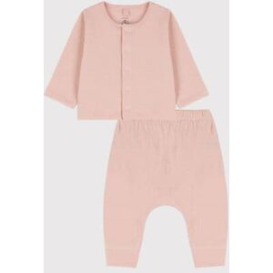 Petit Bateau Ensemble 2 pieces uni en tubique bio bebe Rose Saline 3M