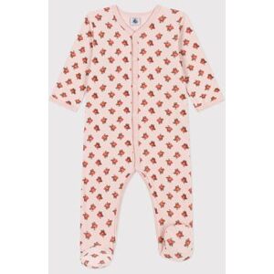 Petit Bateau Pyjama fleurs en velours Rose Saline/Blanc Multico 24M