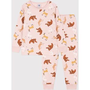 Petit Bateau Pyjama animaux en molleton enfant Rose Saline/Blanc Multico 6A