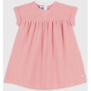 Petit Bateau Robe manches courtes en coton bio bebe Rose Papaye/ Marshmallow 6M