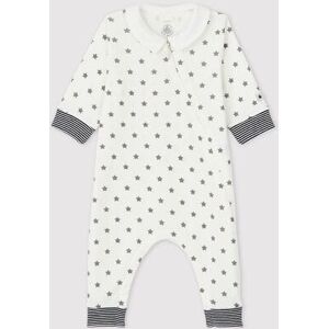 Petit Bateau Dors-bien sans pieds zippe a etoiles bebe en coton biologique Blanc Marshmallow/Gris PRÉMA