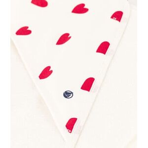 Petit Bateau Carre de bain bebe c?urs en coton Blanc Marshmallow/Rouge Terkuit TU