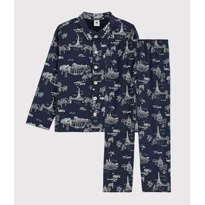 Petit Bateau Pyjama imprime Paris petit garcon en coton Bleu Medieval/Blanc Ecume 2A