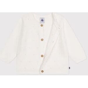 Petit Bateau Cardigan en tricot de coton ajoure bebe Blanc Marshmallow 18M