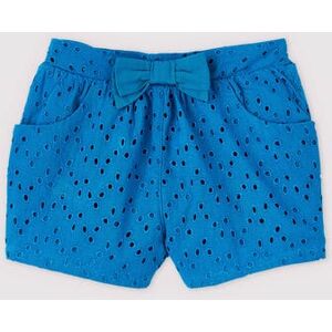 Petit Bateau Short en broderie anglaise bebe fille Bleu Mykonos 6M