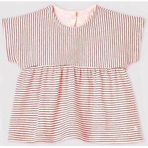 Petit Bateau Blouse manches courtes en tubique rayee bebe fille Rose Fleur/Rose Copper 6M