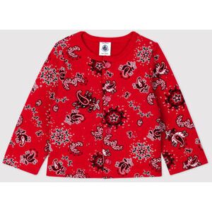 Petit Bateau Cardigan imprime bandana en molleton bebe Rouge Terkuit/Blanc Multico 6M