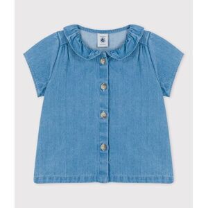 Petit Bateau Blouse en denim leger bio bebe Bleu Denim Clair 3M