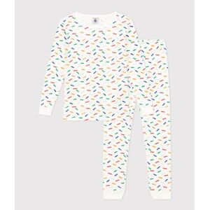 Petit Bateau Pyjama ajuste en coton imprime skateboard enfant Blanc Marshmallow/Blanc Multico 2A