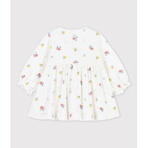 Petit Bateau Robe imprime fleuri en tubique bio bebe Blanc Marshmallow/Blanc Multico 1M