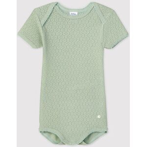 Petit Bateau Body manches courtes en maille ajouree bebe Vert Herbier 6M