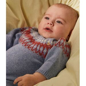 Petit Bateau Combinaison longue jacquard bebe en tricot laine et coton Rover/ Multico 6M