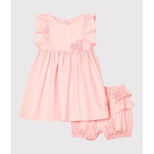 Petit Bateau Robe et bloomer bebe fille en satin Rose Minois 6M