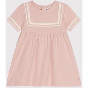 Petit Bateau Robe style marin en coton bio bebe Rose Saline 3M