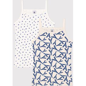 Petit Bateau Lot de 2 debardeurs fines bretelles Paris en coton enfant Variante 1 3A