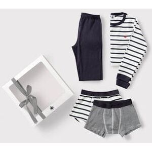 Petit Bateau Coffret cadeau pyjama et boxers rayes en coton Variante 1 3A