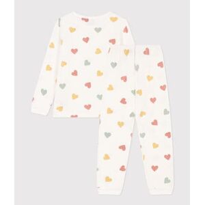 Petit Bateau Pyjama cœur petite fille en velours Blanc Marshmallow/Blanc Multico 5A