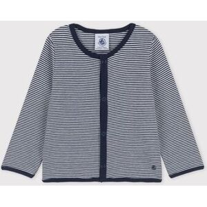 Petit Bateau Cardigan raye milleraies en coton bio bebe Bleu Smoking/Blanc Marshmallow 6M