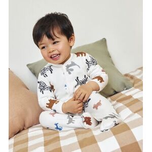 Petit Bateau Pyjama bebe chiens en molleton Blanc Marshmallow/Blanc Multico 24M