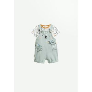 Petit Beguin Ensemble salopette bebe en jean et t-shirt Garden Party