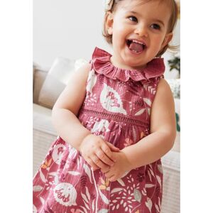 Petit Beguin Robe bebe + headband en gaze de coton Alba