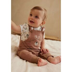 Petit Beguin Ensemble salopette bebe en gaze de coton et t-shirt Yao