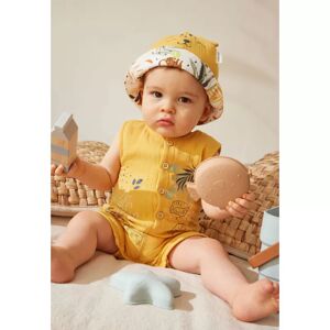 Petit Beguin Combishort bebe en gaze de coton Wakae