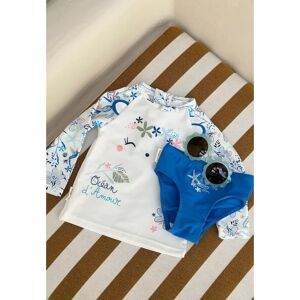 Petit Beguin Maillot de bain bebe 2 pieces t-shirt de protection UV & culotte Ocean d'amour