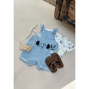 Petit Beguin Ensemble salopette bebe en jean et t-shirt Elliot