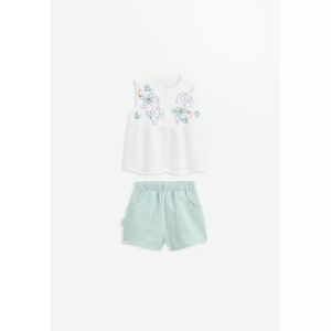 Petit Beguin Ensemble bebe t-shirt et short en gaze de coton Patroika