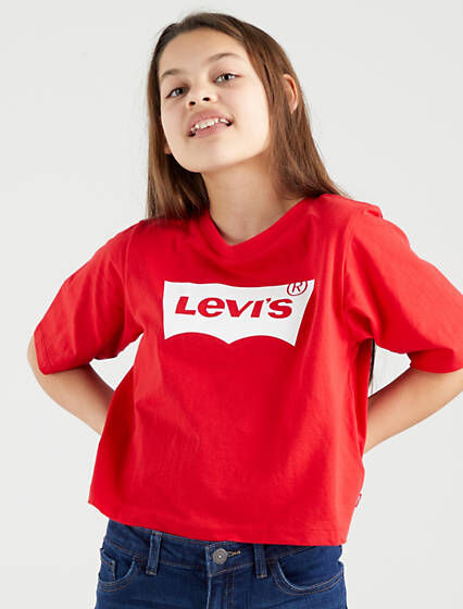 Levi's Teenager Batwing Cropped Tee - Femme - Rouge / Super Red