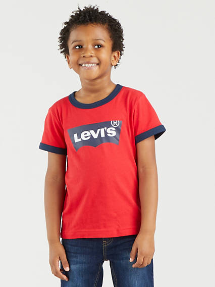Levi's Kids Batwing Ringer Tee - Homme - Rouge / Super Red