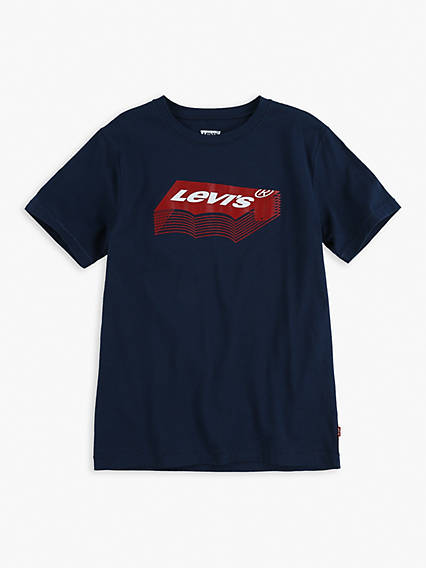 Levi's Kids Stacked Batwing Tee - Homme - Bleu / Dress Blues