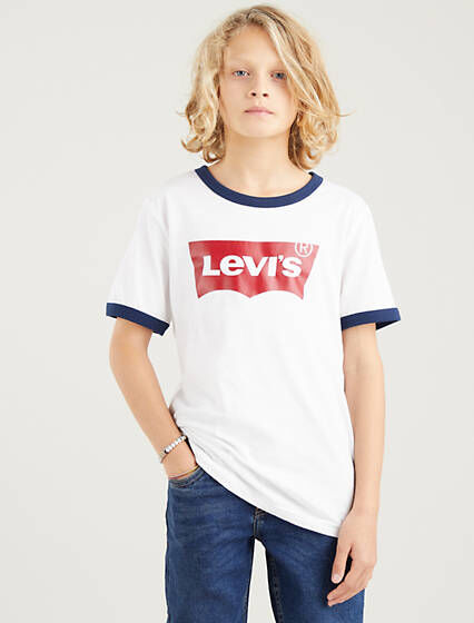 Levi's Teenager Batwing Ringer Tee - Homme - Blanc / White