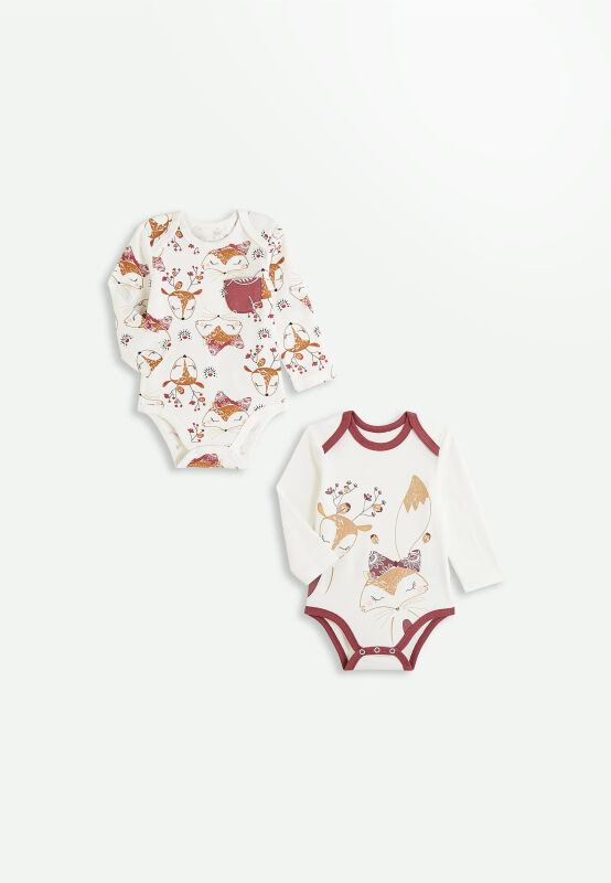 Petit Béguin Lot de 2 bodies bébé manches longues Amaya