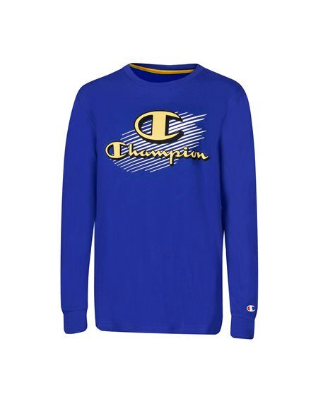 champion μπλούζα graphic big logo  - royal-whit