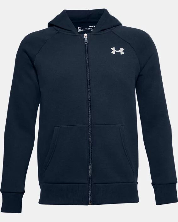 Under Armour Boys' UA Rival Cotton Full Zip Hoodie Navy Size: (YXS)