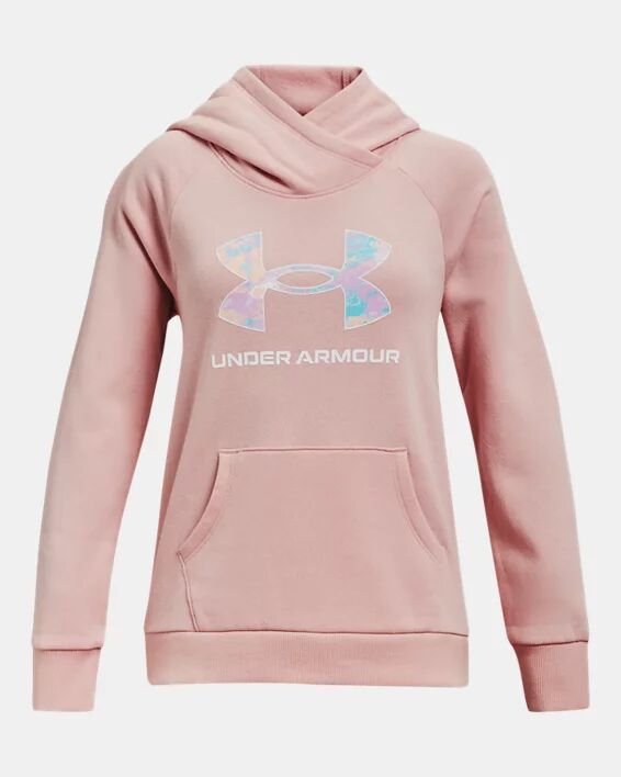 Under Armour Girls' UA Rival Fleece Core Logo Hoodie Pink Size: (YSM)