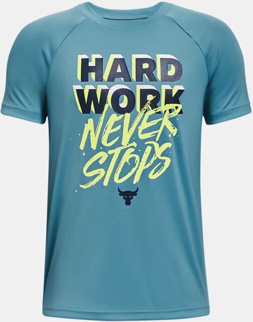 Under Armour Boys' Project Rock Tech™ Hard Work Short Sleeve Blue Size: (YMD)