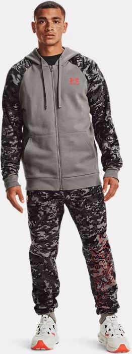 Under Armour Men's UA Rival Fleece Camo Script Full-Zip Gray Size: (SM)